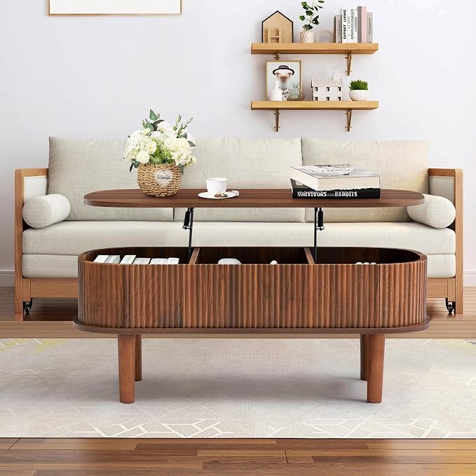 Fully Assembled Fluted Lift Top Coffee Table - Image 8