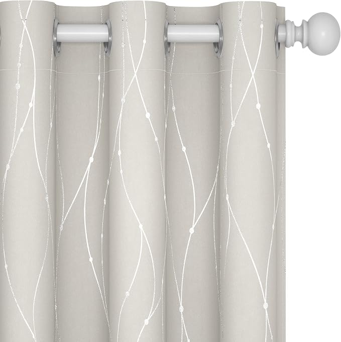 Deconovo Room Darkening Curtains Beige, Short Kitchen Curtain, Thermal by Deconovo