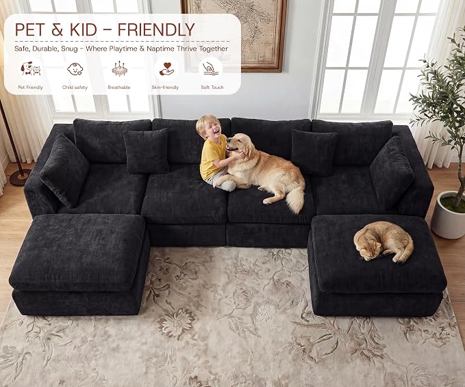 GRUSIGN 141'' Oversized Boneless Cloud Couch - Image 4