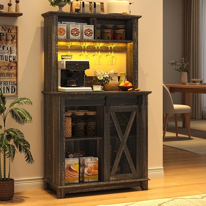 31.5" Wide Farmhouse Coffee Bar Cabinet - Image 3