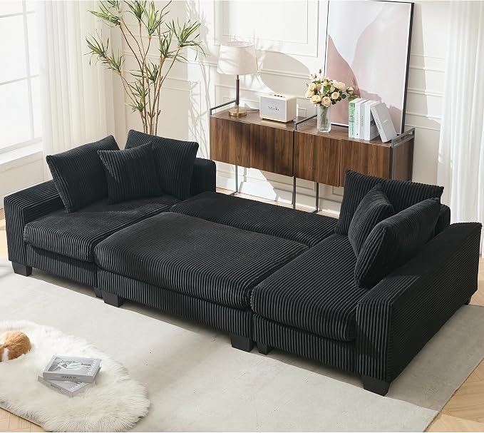 114" Sectional Couches with Pull Out Bed - Image 4