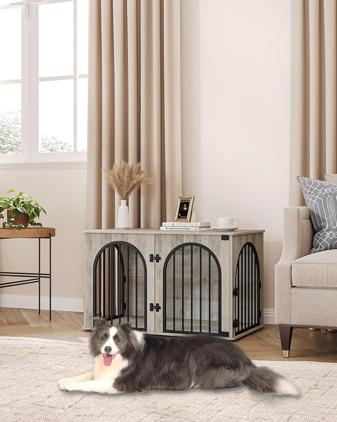 Hzuaneri 39.4" Wooden Dog Crate Furniture, Indoor Dog Kennel Dogs Cage - Image 7