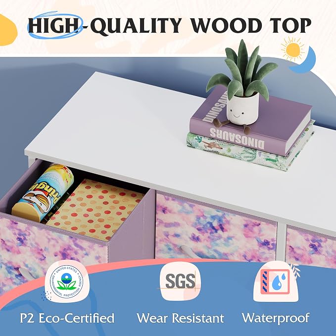 WLIVE Dresser for Bedroom with 8 Drawers, Wide Fabric Dresser for Storage and - Image 6
