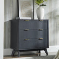 T4TREAM Fluted 3 Drawer Dresser, Curved Profile Design, Wood Drawer Organizer by T4TREAMFurniture