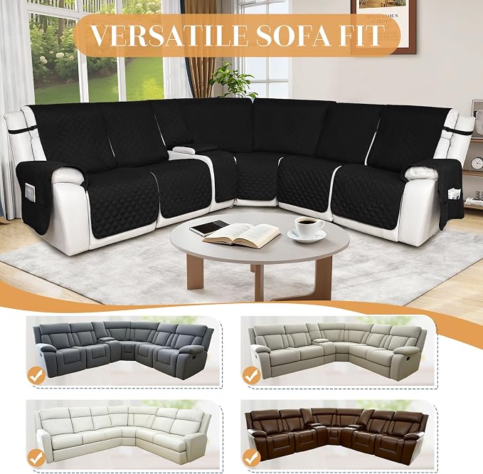 HDCAXKJ 100% Waterproof Reclining Sectional Couch Covers L Shape Recliner Sofa - Image 5