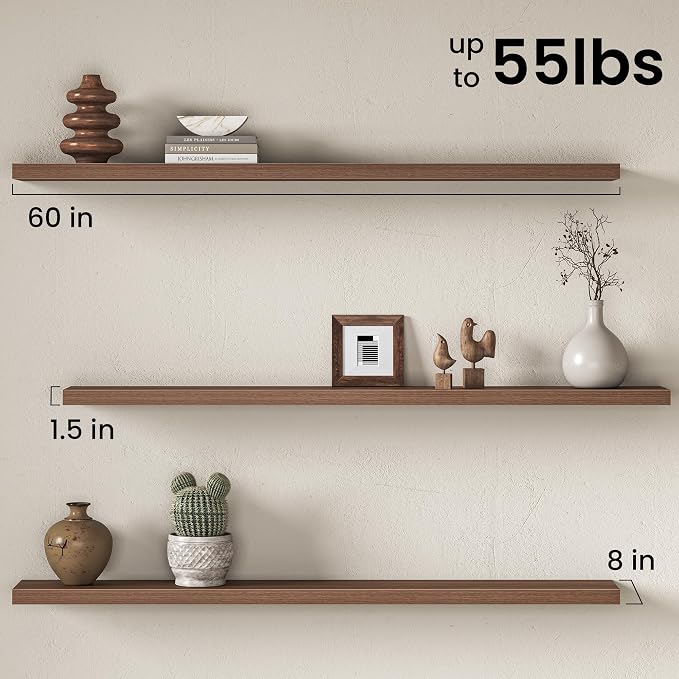 Fun Memories 60Inch Long Floating Shelves, 8 Inch Deep Shelves - Image 3
