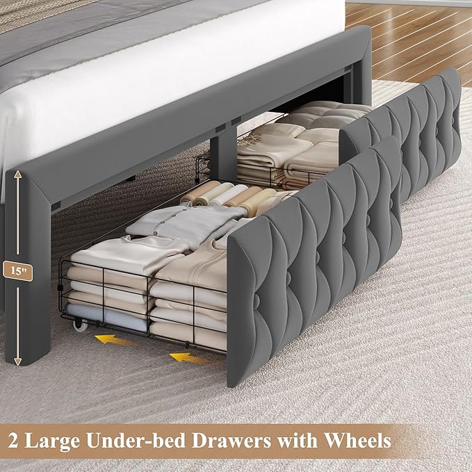 King Bed Frame 55" Tall Headboard - Image 5