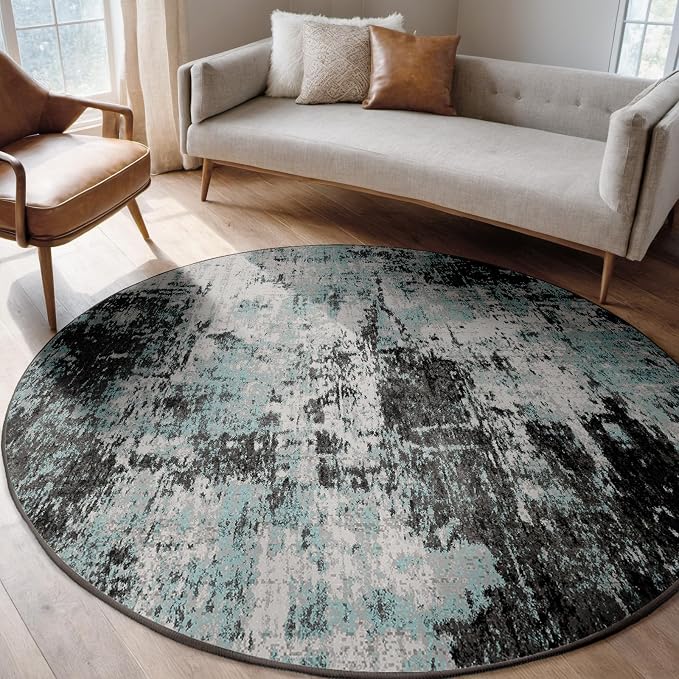 RELEANY Washable Area Rugs 8ft Non-Slip Modern Abstract Soft - Image 8