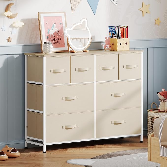 WLIVE Dresser for Bedroom with 8 Drawers, Wide Fabric Dresser for Storage and - Image 2