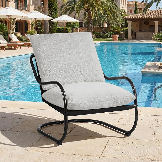 Peace nest Modern Accent Chair, Soft Upholstered Armchair - Image 3