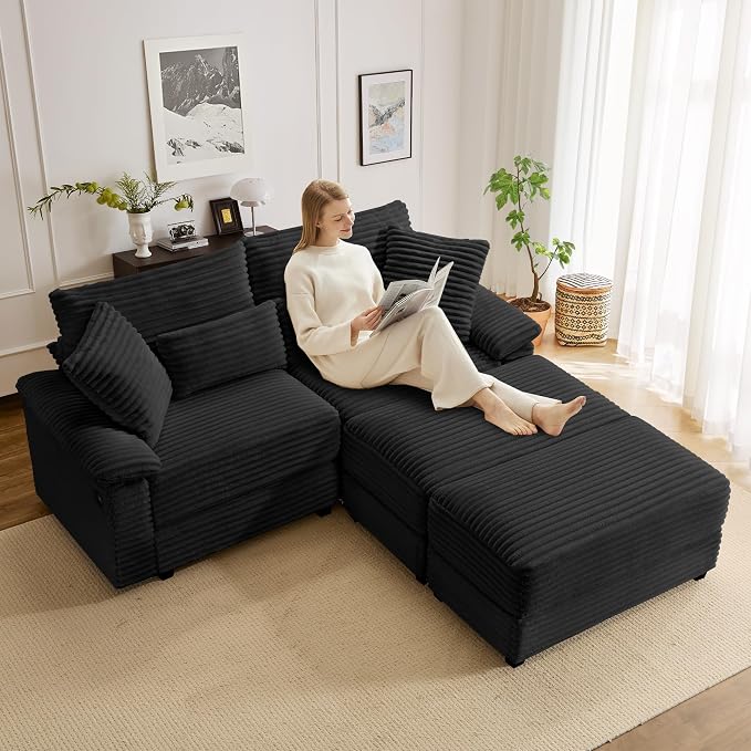 SUNWAVE 74" W Double Chaise Lounge Chair Indoor, Oversized Loveseat - Image 6