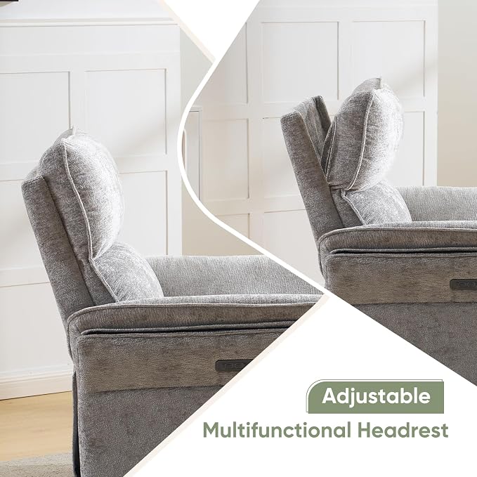 Oversized Power Recliner Chair Swivel Glider - Image 7