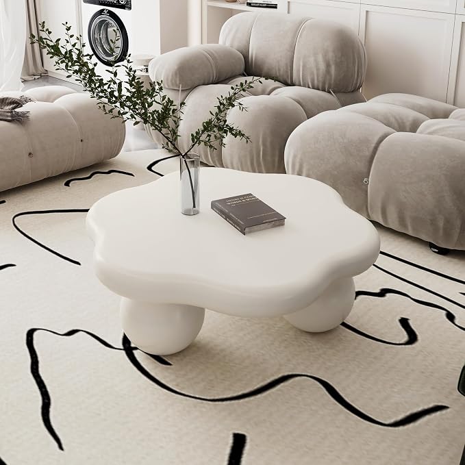 35.03" Cloud Coffee Table for Living Room Unique Coffee Table Modern Low Coffee - Image 4