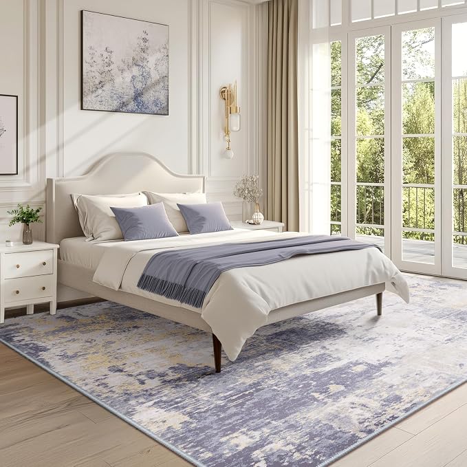 RELEANY Washable Area Rugs 7'x9' Non-Slip Modern Abstract Soft - Image 2