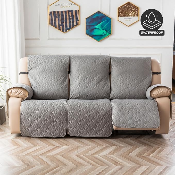 Genina Waterproof Couch Cover for Reclining Couch 3 Seater Non-Slip, Washable - Image 8