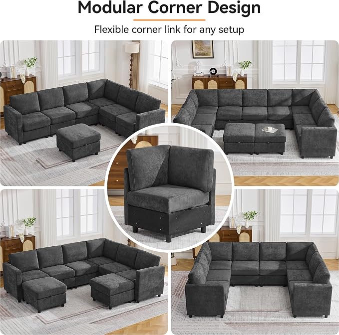 104'' V Shaped Modular Sofa, Sectional Couch - Image 6