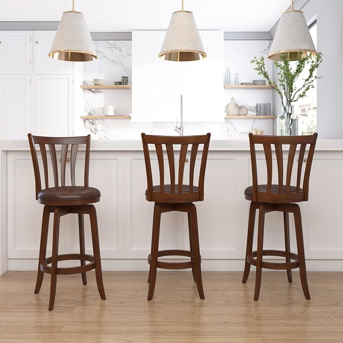 Hillsdale 29.5" Savana Wood Swival Bar Height Stool - Image 6