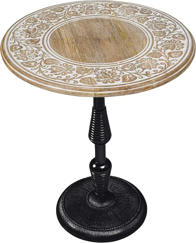 Side Tables-Hand Carved Vintage Boho Folding End Tables by TheWoodenTown