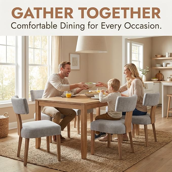 VESCASA Upholstered Farmhouse Dining Chairs - Image 2