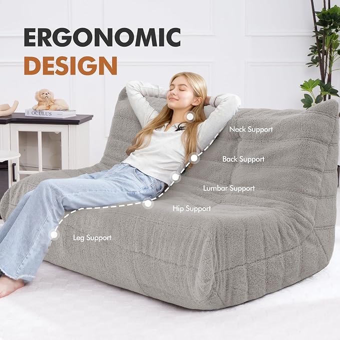 Bean Bag Loveseat Chair Big Sofa Beanbag Chair - Image 5