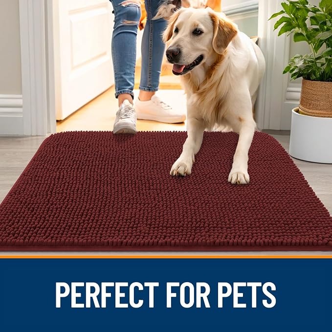 OLANLY Dog Door Mat for Muddy Paws 70x35, Absorbs Moisture and Dirt, Absorbent - Image 6