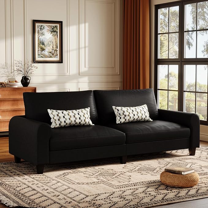 EASE MOOSE 70.6" Faux Leather Loveseat Sofa, Deep Seat Waterproof and - Image 3