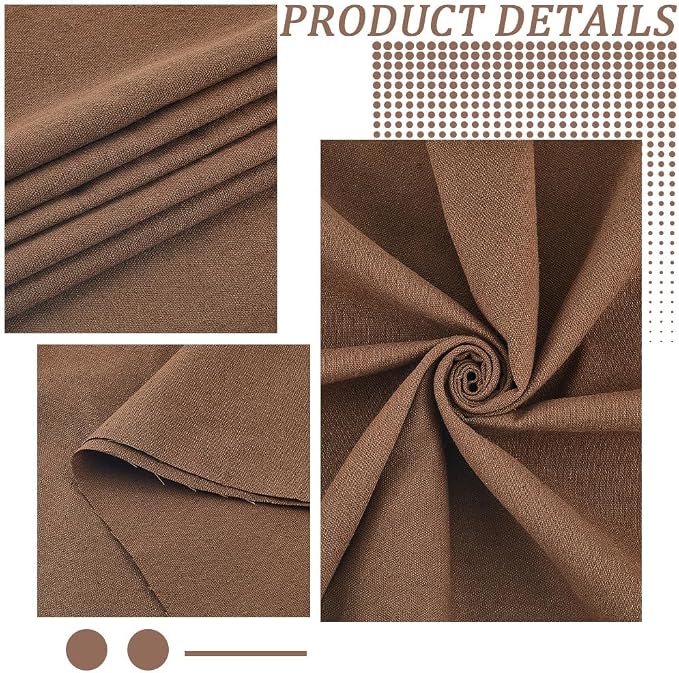 59 Inch Dark Brown Quilting Linen Type Cloth Fabric by The Yard Blend Solid - Image 6