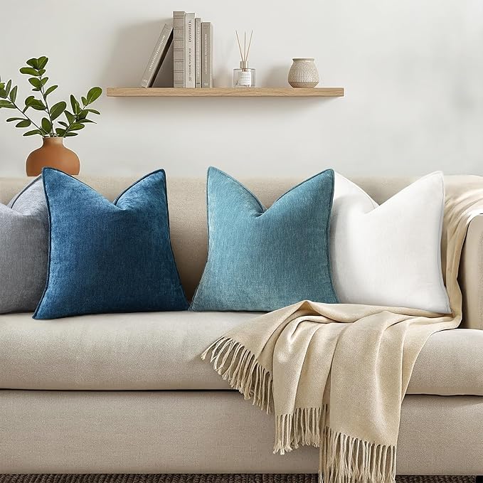 decorUhome Summer Couch Euro Sham Throw Pillow Covers 22x22 Set of 2, - Image 3