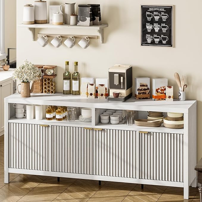 GarveeLife 65 Inch Fluted Sideboard Buffet Cabinet - Image 8