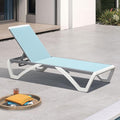 PURPLE LEAF Patio Chaise Lounge Chair Outside Aluminum Plastic Stackable by PURPLELEAF