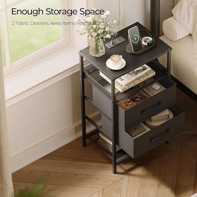 JARHETUN Nightstand Set of 2, Night Stands - Image 5