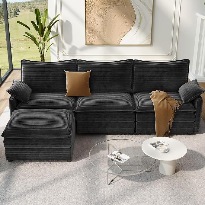Vesgantti 108" Modular Cloud Couch, Deep Seat Sectional Sofa by Vesgantti