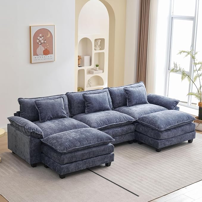 Oprisen 120" Modular Sectional Sofa, Comfy Cloud Couch Sectional Sofa by Oprisen