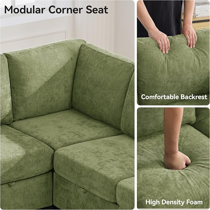 127'' Oversized U Shaped Modular Sofa, Sectional Couches - Image 4