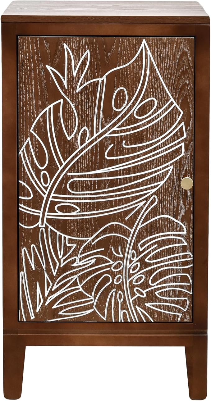 eHemco Tropical Monstera Door Accent End Table, Modern Retro Style, 16.5 x 14 x - Image 4
