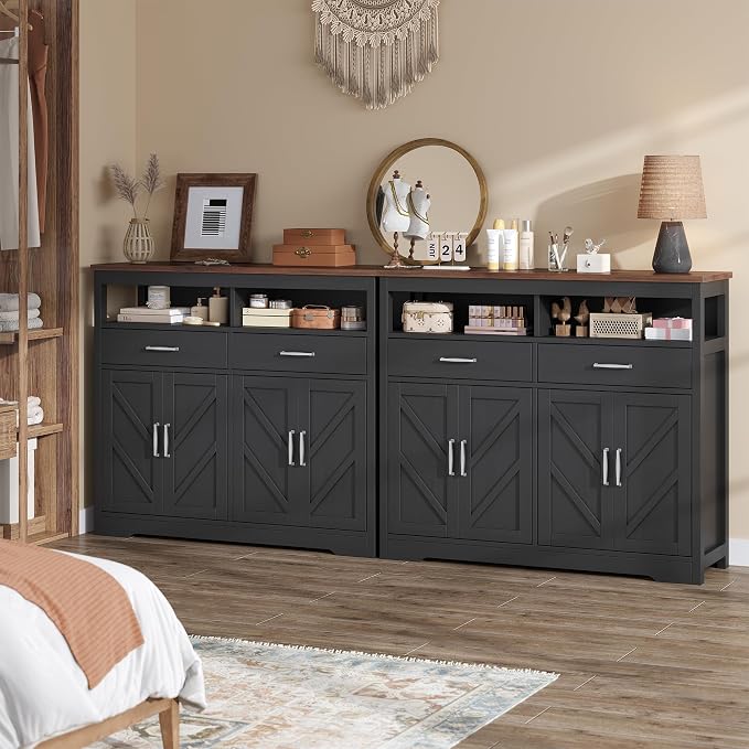 knoworld Buffet Sideboard with Storage Farmhouse with 4 Doors, Dining Room - Image 9