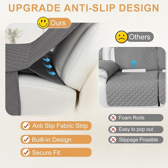 HDCAXKJ 100% Waterproof Reclining Sectional Couch Covers L Shape Recliner Sofa - Image 4