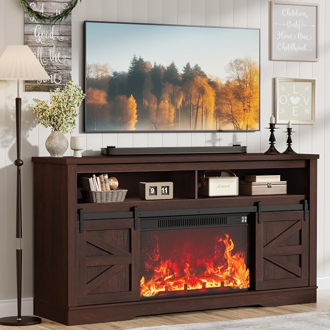 JUMMICO Fireplace TV Stand for 65+ Inch TV - Image 2