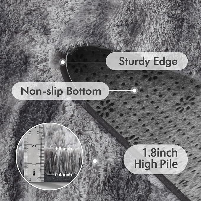 Area Rugs for Living Room, Tie-Dyed 4x6 Feet Soft Fluffy Shagg Plush Rug High - Image 5