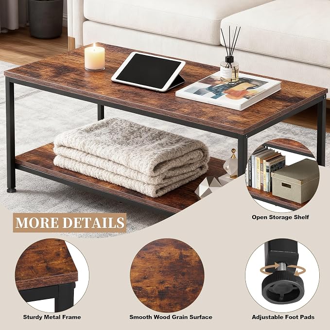 ZenStyle Industrial Coffee Table - Image 7