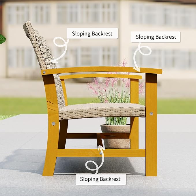 Outsunny Wicker Outdoor Couch, 3-Seat Rattan Outdoor Patio Sofa, 1000 lbs. - Image 7