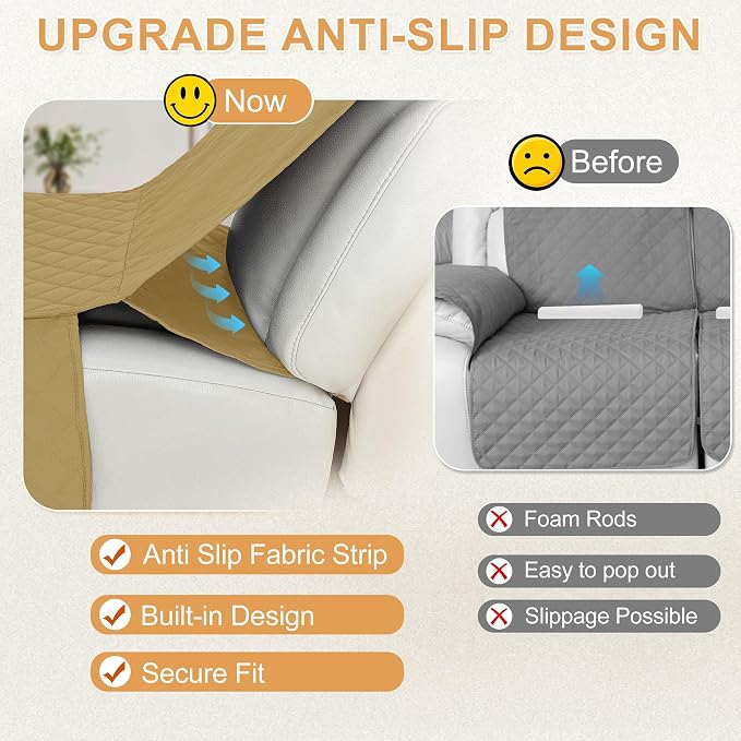 HDCAXKJ 100% Waterproof Reclining Sectional Couch Covers L Shape Recliner Sofa - Image 4