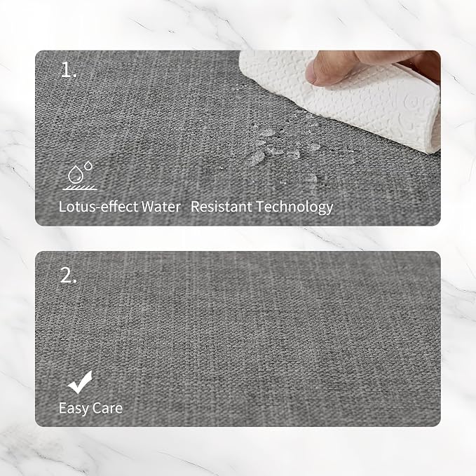 BALCONY & FALCON Placemats Set of 6 Faux Linen Cloth Place Mats Washable - Image 3