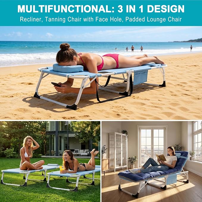 ABORON 3 in 1 Sun Tanning Chair Oversized - Image 4