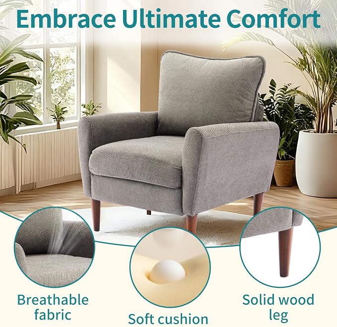 OLIXIS Comfy Accent Chair for Living Room Bedroom and Waiting Room, Upholstered - Image 7