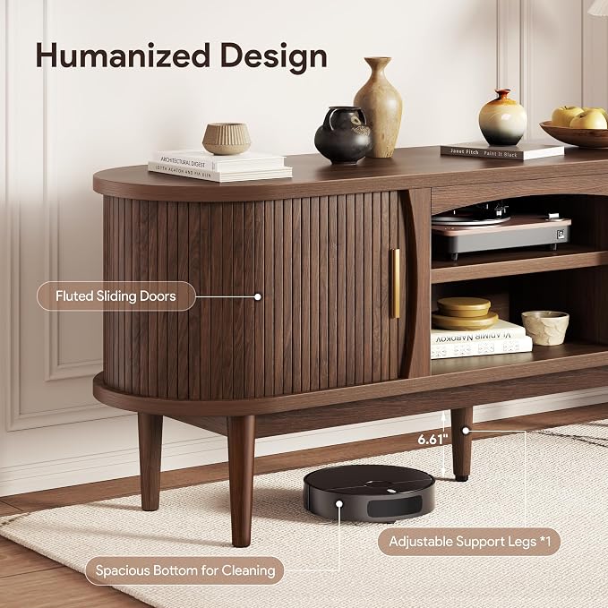 Decofy Mid Century TV Stand for TVs up to 65 Inches, Entertainment Center - Image 5
