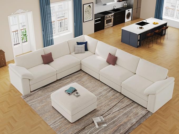 EASE MOOSE Sectional Modular Sofa, Luxury FSC Certified Chenille Comfty Deep - Image 5