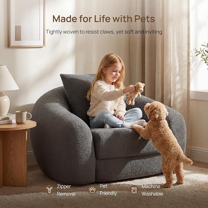 SICOTAS Curved Sofa Couch Bed for Living Room Convertible Futon Cloud Boneless - Image 5