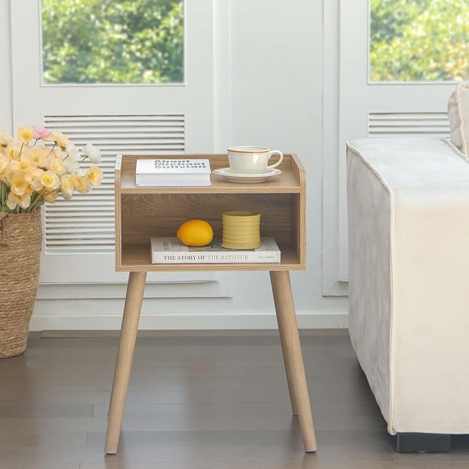MaxSmeo End Tables Set of 2, Mid Century Modern Side Table Bedroom - Image 5