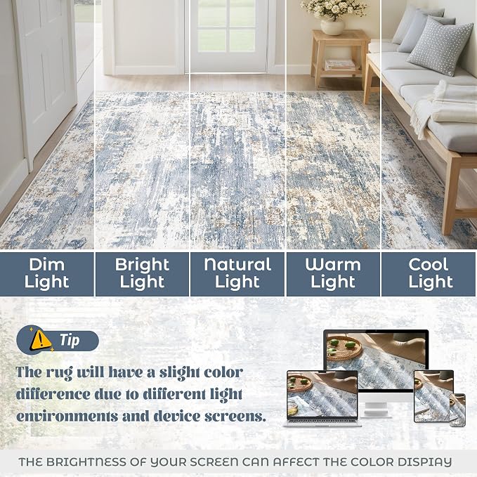XLUEZ 9x12 Area Rug for Living Room, Washable Modern Abstract Large Area Rug - Image 8